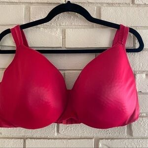 CACIQUE RED SATIN LIGHTLY LINED FULL COVERAGE BRA SIZE 44DDD Lane Bryant